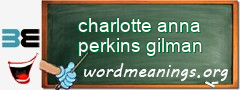 WordMeaning blackboard for charlotte anna perkins gilman